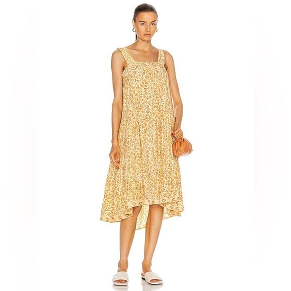 NATALIE MARTIN Jasmine Silk Orange Floral Midi Dress - Picture 1 of 7